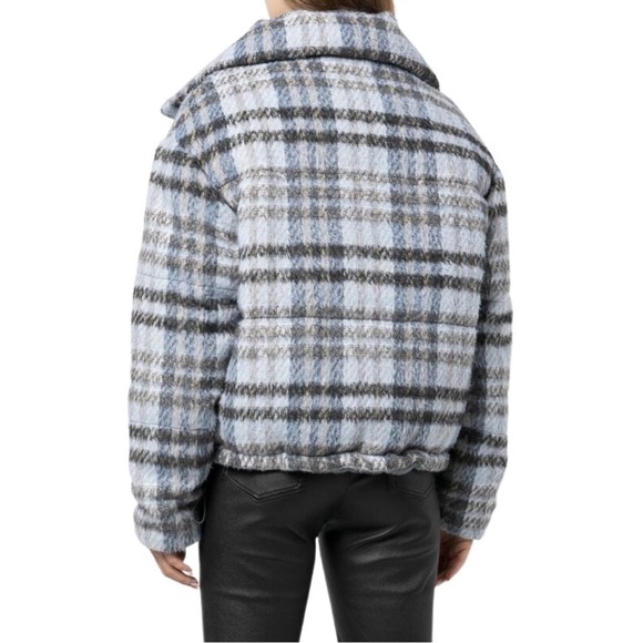 Apparis Josh Jacket Large Blue‎ Gray Plaid Puffer Faux Fur Lined Outdoor NEW - Picture 10 of 15